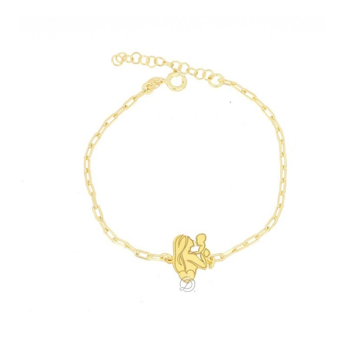 Bracciale cuore di mamma in argento placcato oro giallo