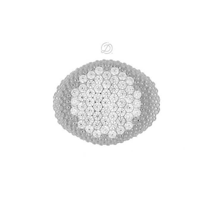 Anello Chevalier Pavè Giulia argento 925% da mignolo