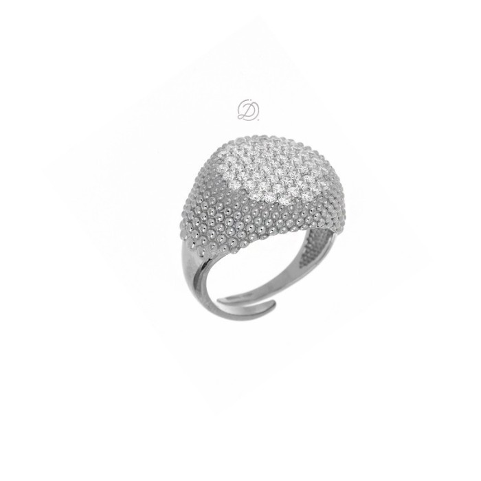 Anello Chevalier Pavè Giulia argento 925% da mignolo