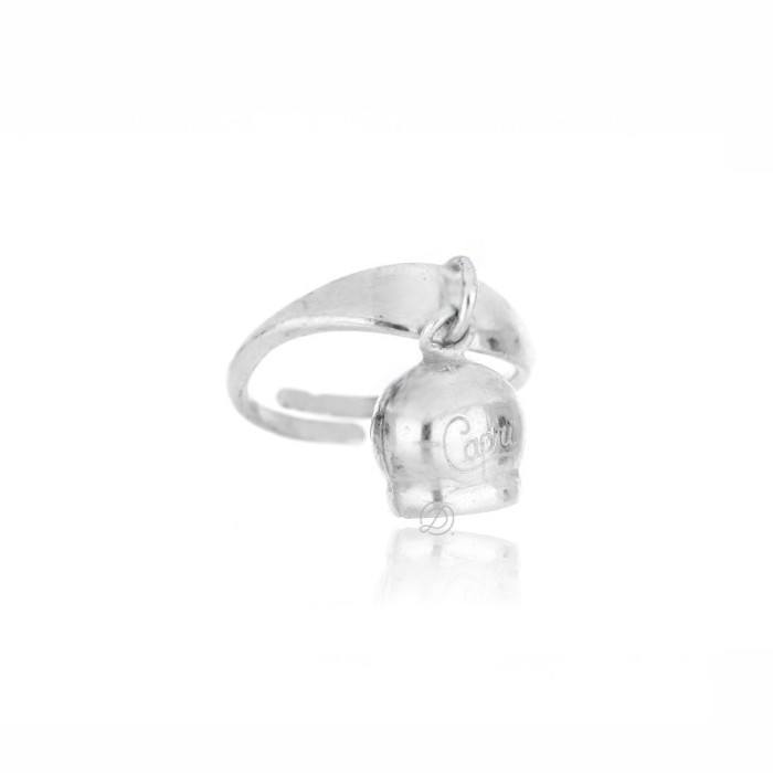 Anello con campanella in argento bianco | Doni Preziosi