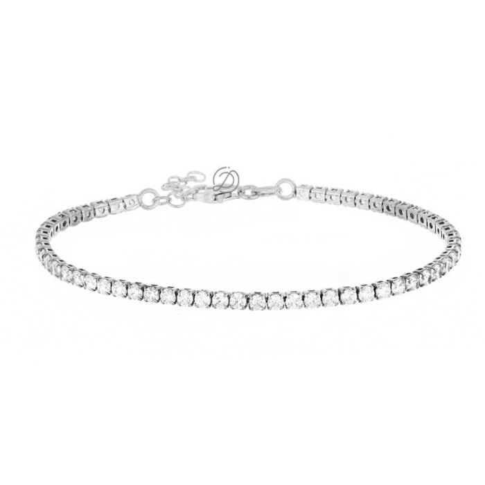 Bracciale tennis in argento 925% placcato oro bianco
