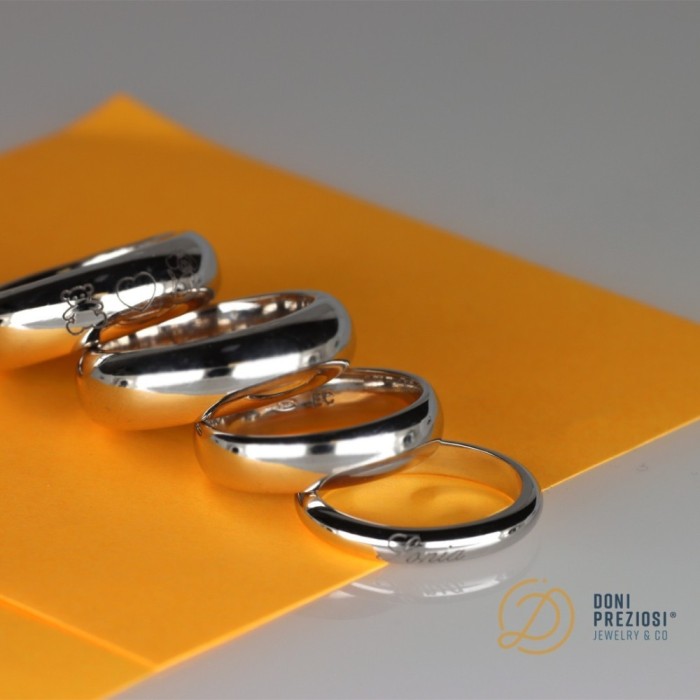 Anello fedone 6 mm personalizzabile in argento 925% placcato oro