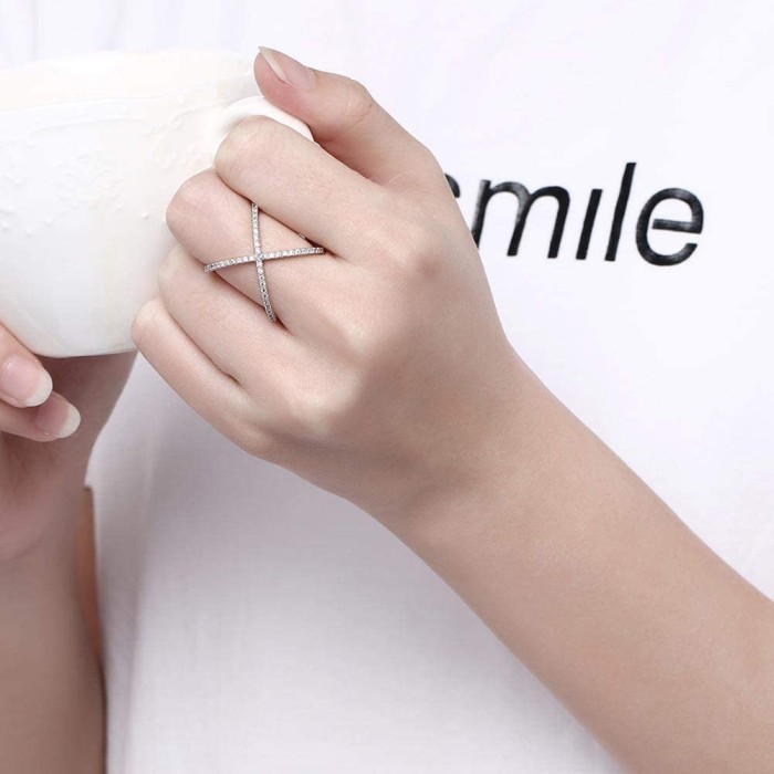 Anello Sonia incrocio d'amore in argento 925% placcato oro