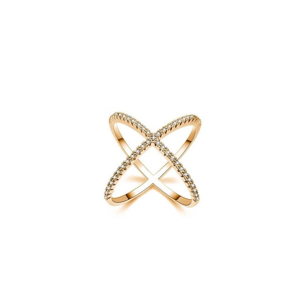 Anello Sonia incrocio d'amore in argento 925% placcato oro