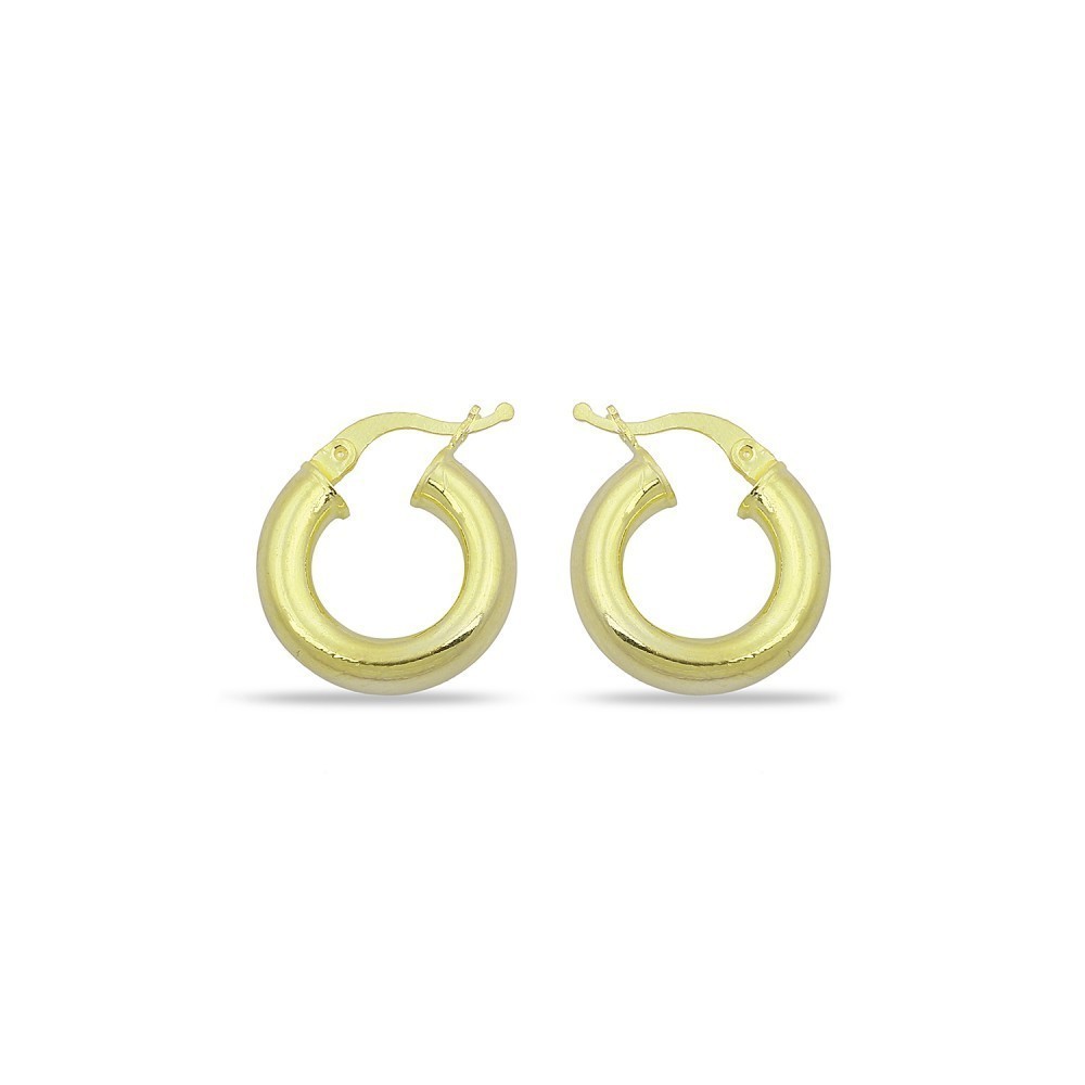 Coppia orecchini cerchio in argento 925% placcati oro 18