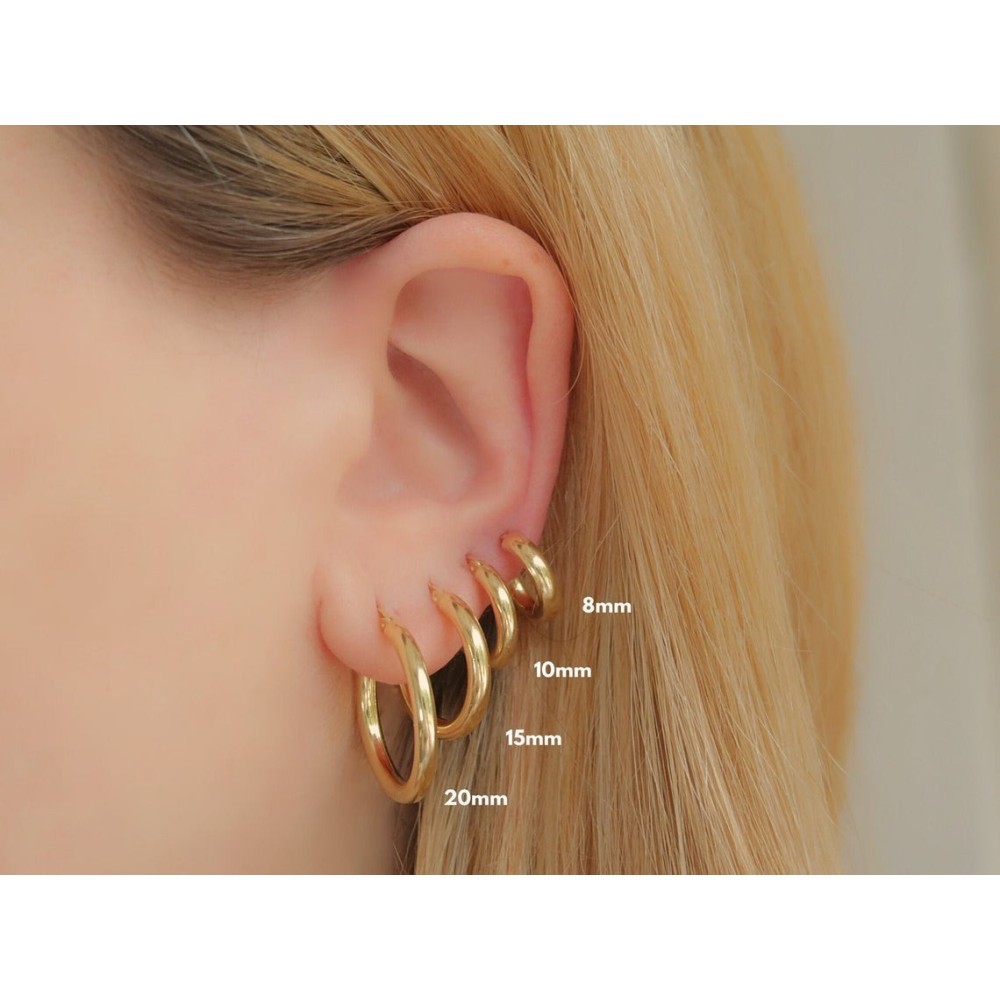 Coppia orecchini cerchio in argento 925% placcati oro 18