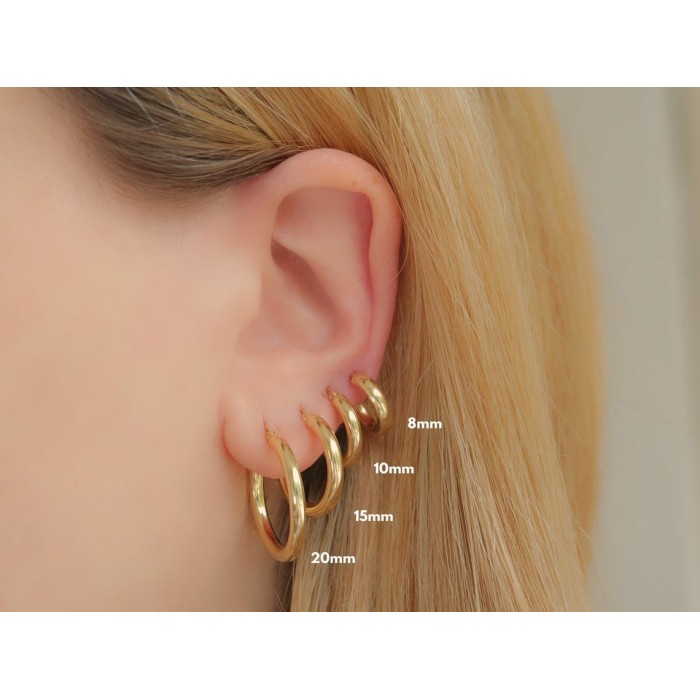 Coppia orecchini cerchio in argento 925% placcati oro 18