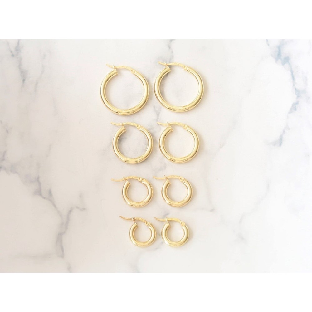 Coppia orecchini cerchio in argento 925% placcati oro 18