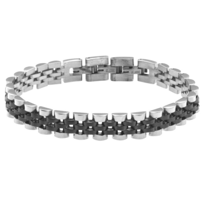 Bracciale Uomo in acciaio bicolore maglia jubilee
