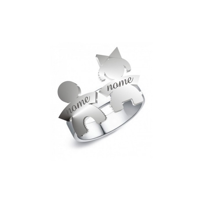 anelo con bimbi in argento -Babyring