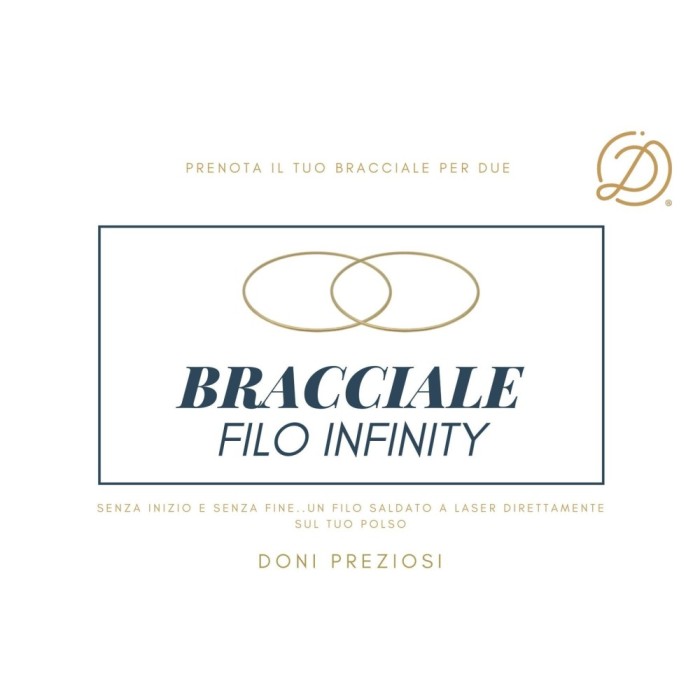 Prenotazione Bracciale Coppia Filo Infinity Argento 925% placcato oro bianco/giallo