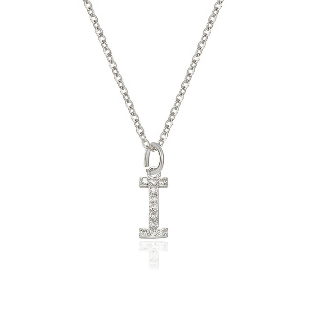 Collana con iniziale zirconata in argento 925%