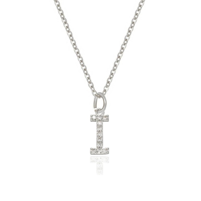 Collana con iniziale zirconata in argento 925%