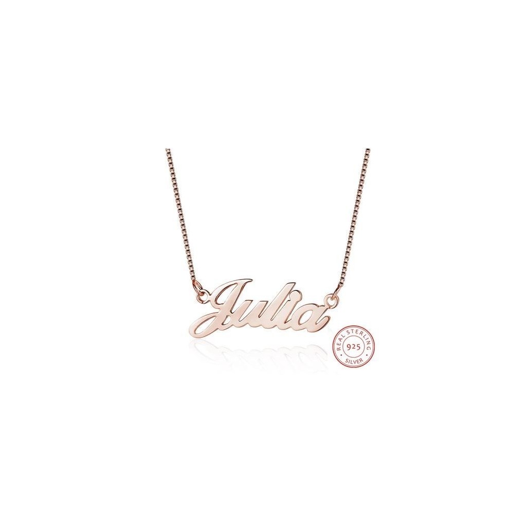 Collana con nome corsivo personalizzabile in argento 925%