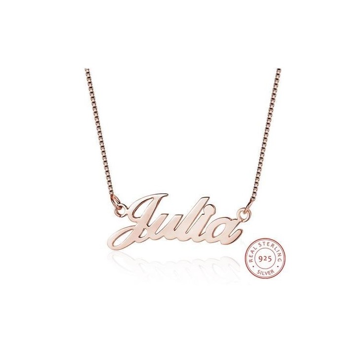 Collana con nome corsivo personalizzabile in argento 925%