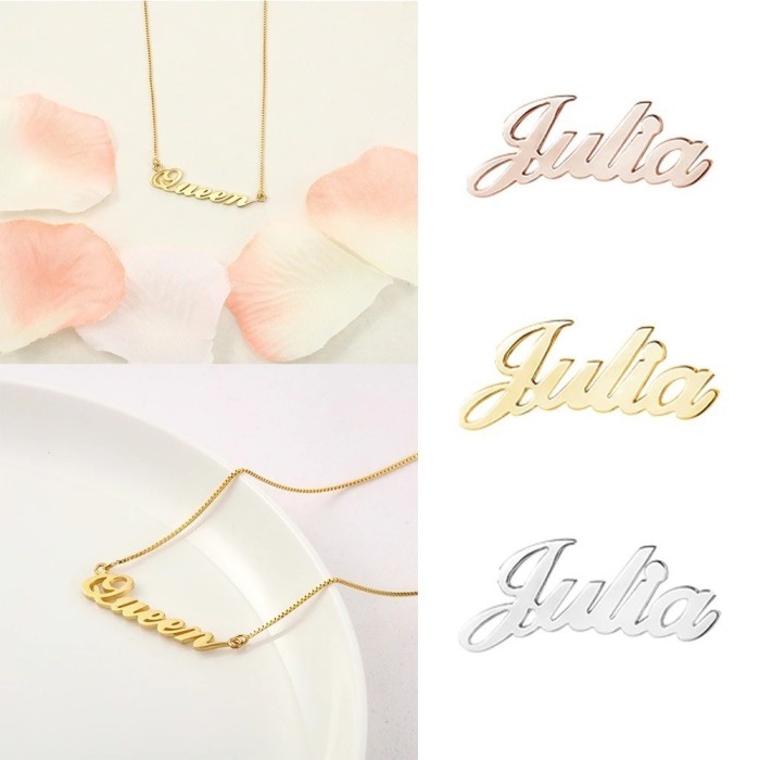 Collana con nome corsivo personalizzabile in argento 925%