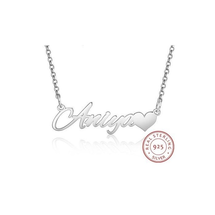 Collana con nome e cuore in argento 925