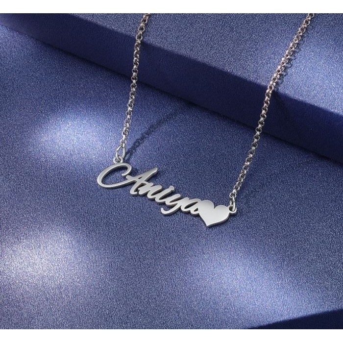 Collana con nome e cuore in argento 925