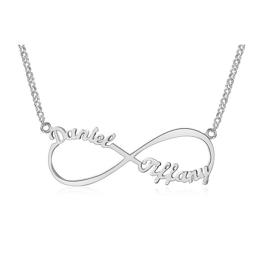 Collana infinito con nome in argento 925% personalizzabile