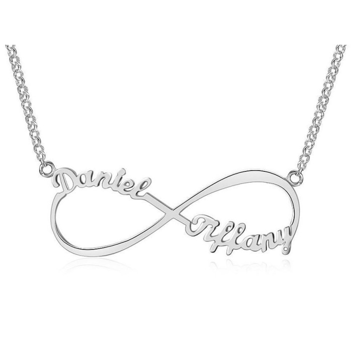 Collana infinito con nome in argento 925% personalizzabile