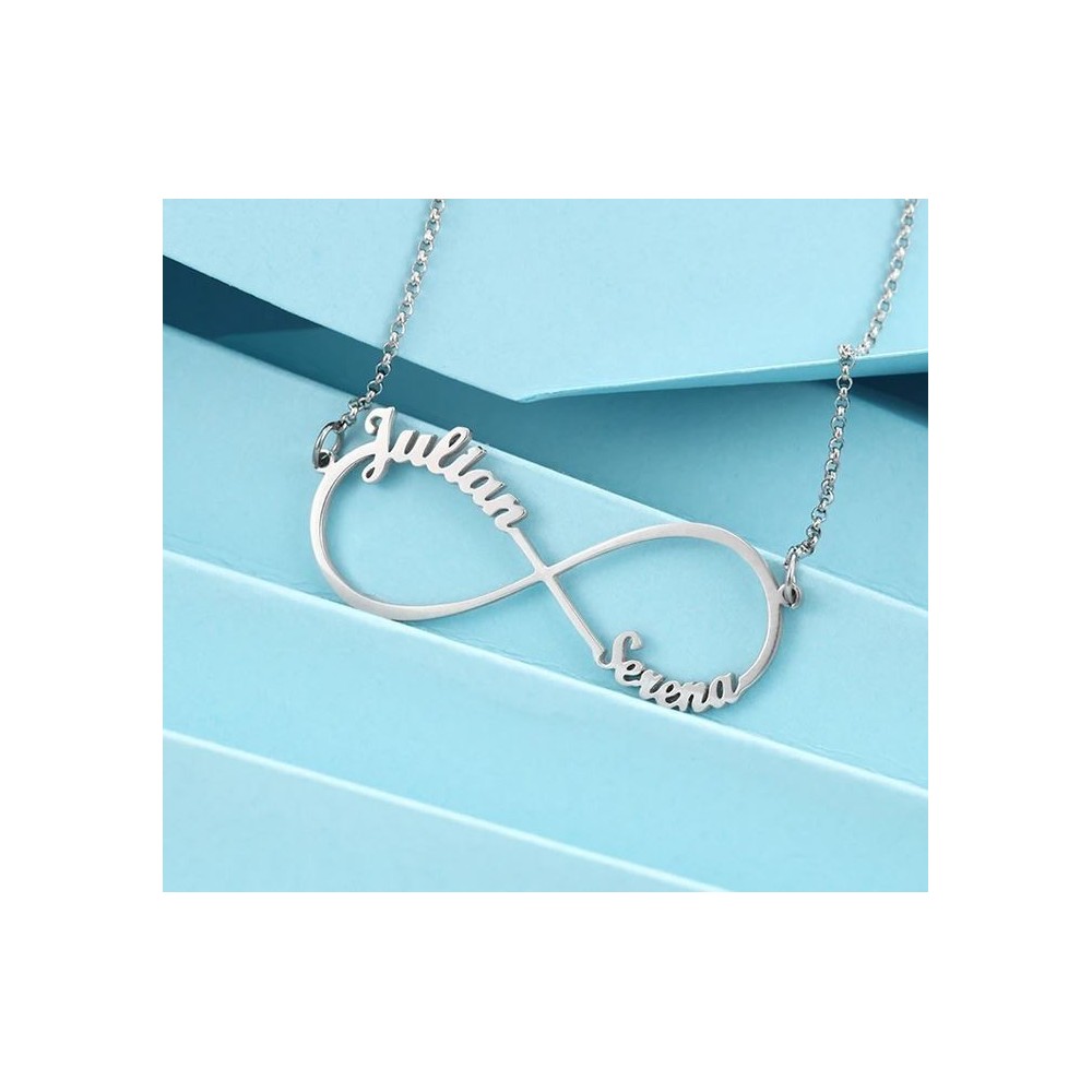 Collana infinito con nome in argento 925% personalizzabile