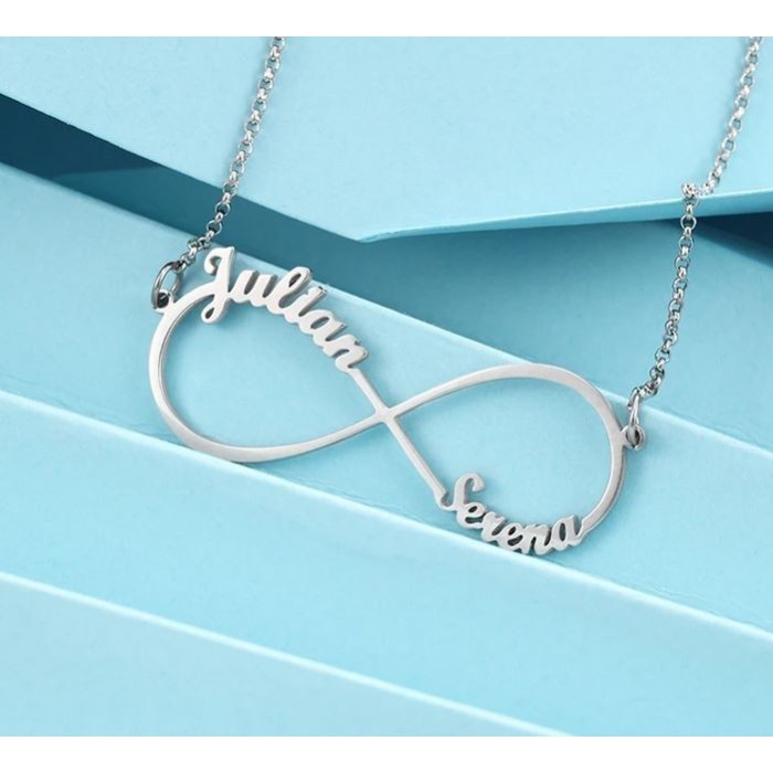Collana infinito con nome in argento 925% personalizzabile