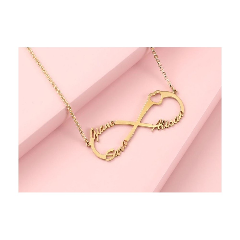 Collana infinito con nome in argento 925% personalizzabile