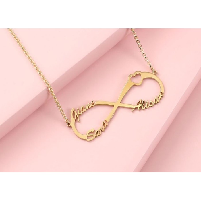 Collana infinito con nome in argento 925% personalizzabile