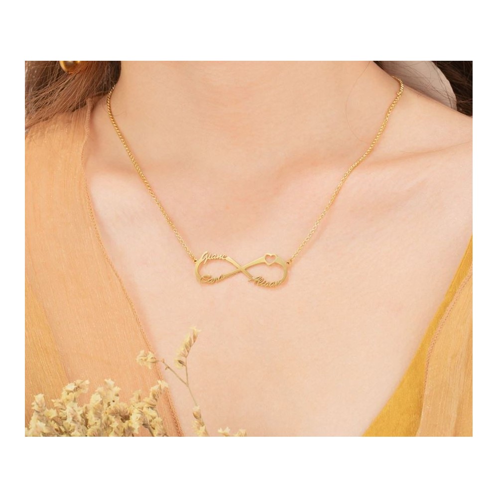 Collana infinito con nome in argento 925% personalizzabile