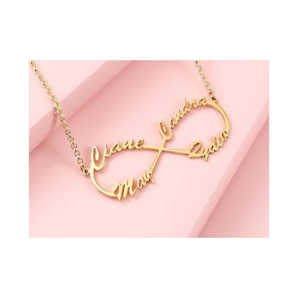 Collana infinito con nome in argento 925% personalizzabile