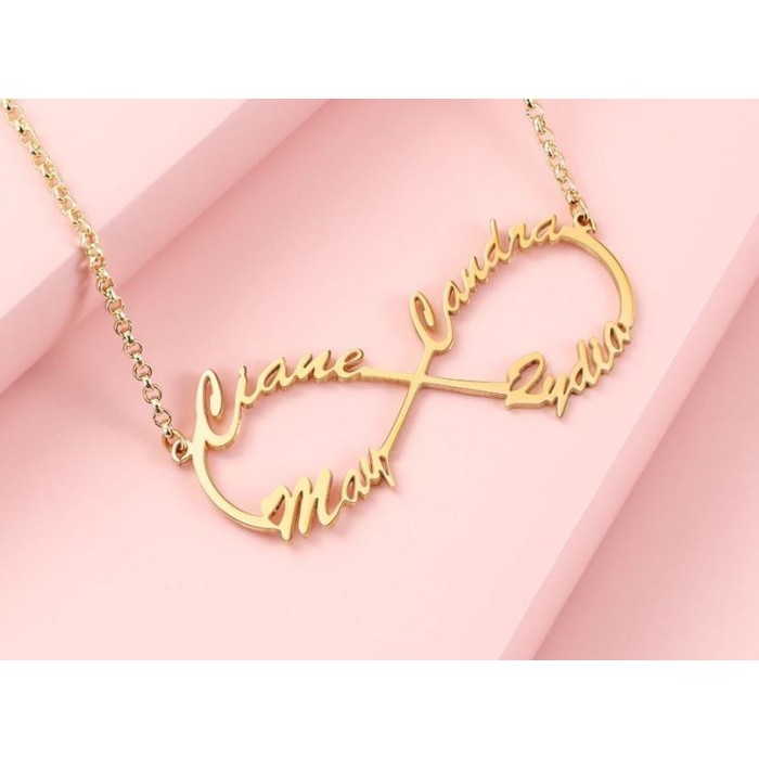 Collana infinito con nome in argento 925% personalizzabile