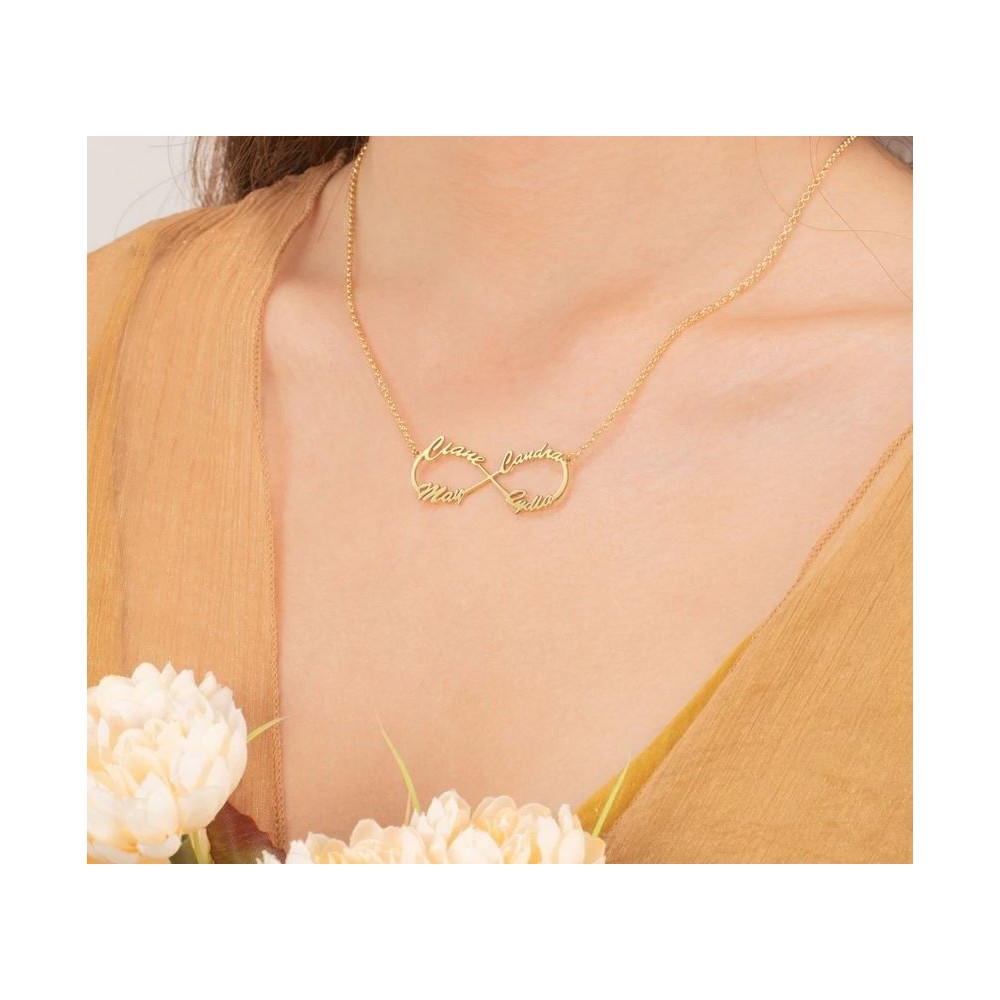 Collana infinito con nome in argento 925% personalizzabile