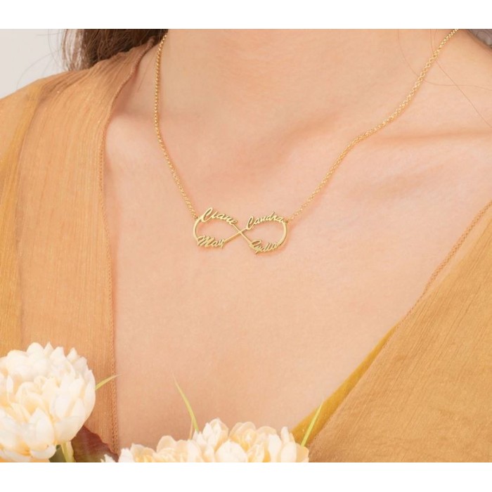 Collana infinito con nome in argento 925% personalizzabile