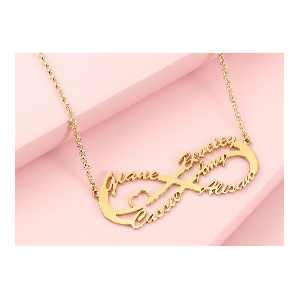 Collana infinito con nome in argento 925% personalizzabile