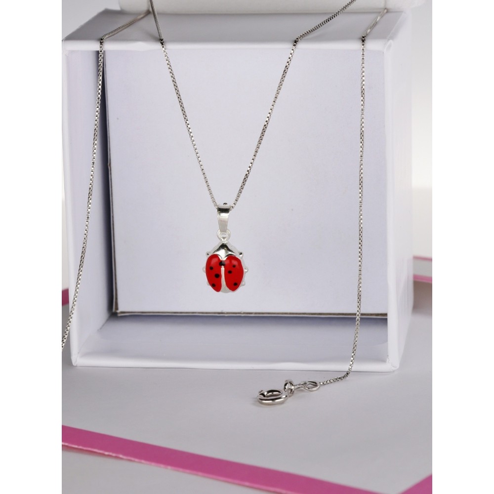 Collana con Coccinella argento 925%