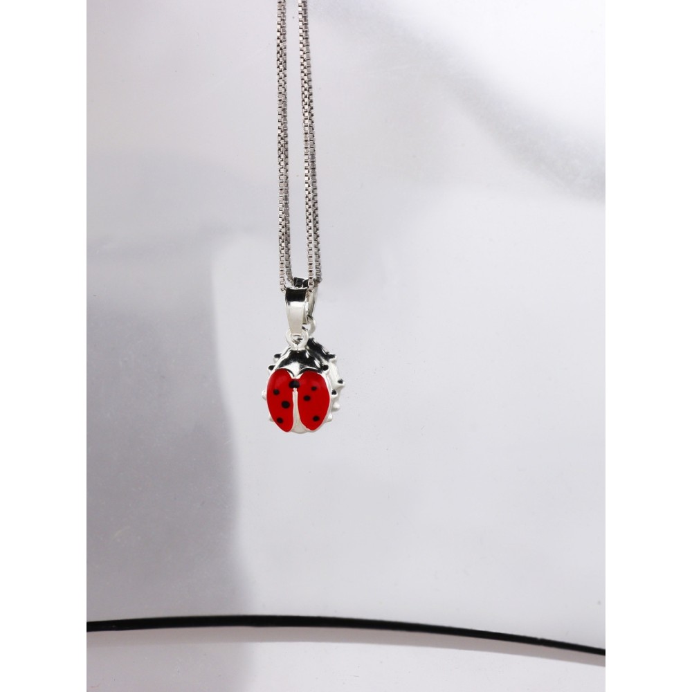 Collana con Coccinella argento 925%