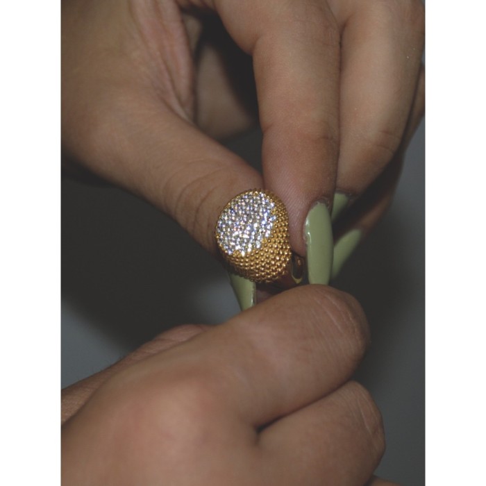 Anello Chevalier Pavè Giulia argento 925% da mignolo