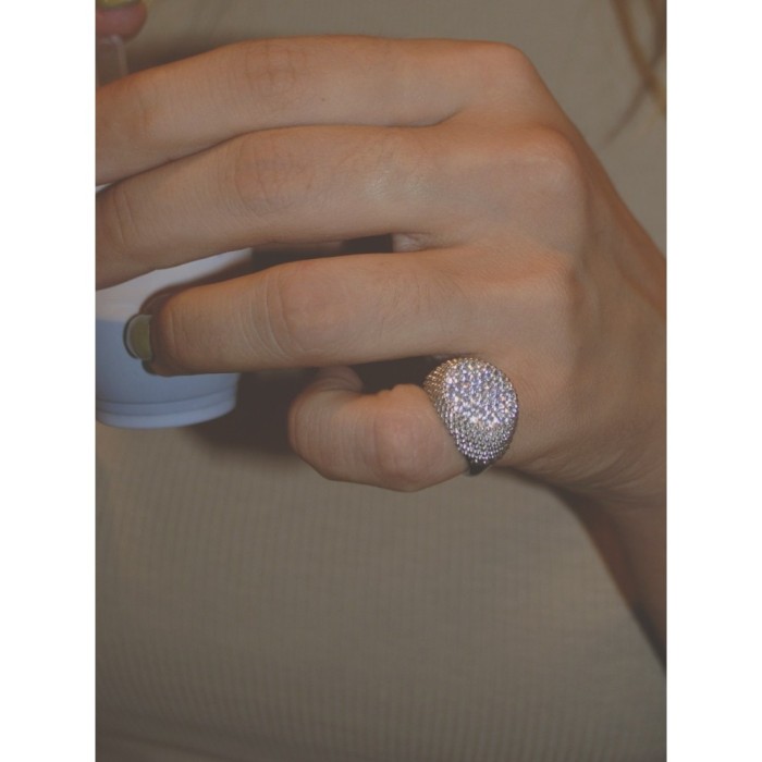 Anello Chevalier Pavè Giulia argento 925% da mignolo