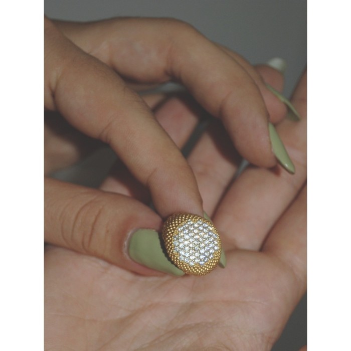 Anello Chevalier Pavè Giulia argento 925% da mignolo