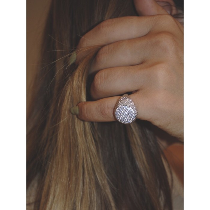 Anello Chevalier Pavè Giulia argento 925% da mignolo