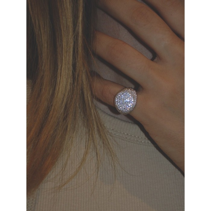 Anello Chevalier Pavè Giulia argento 925% da mignolo