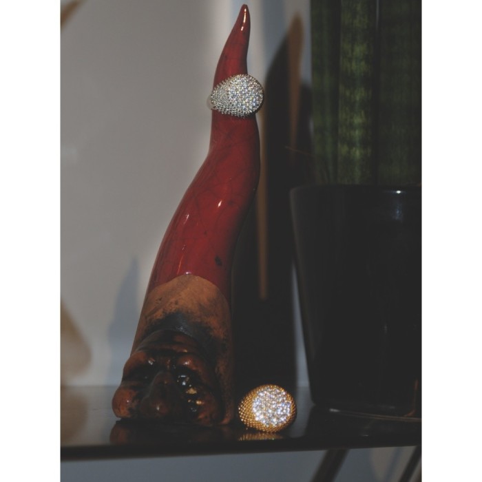 Anello Chevalier Pavè Giulia argento 925% da mignolo