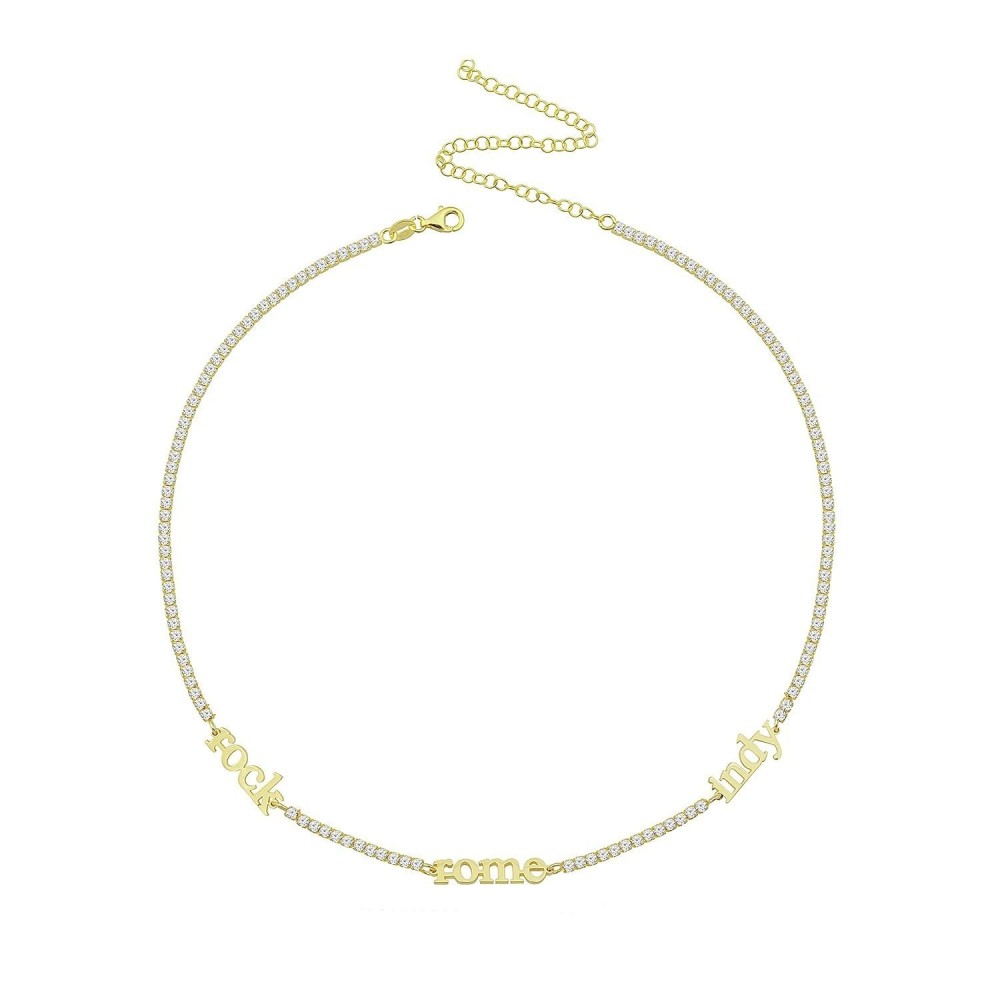 Collana tennis donna personalizzabile con tre nomi