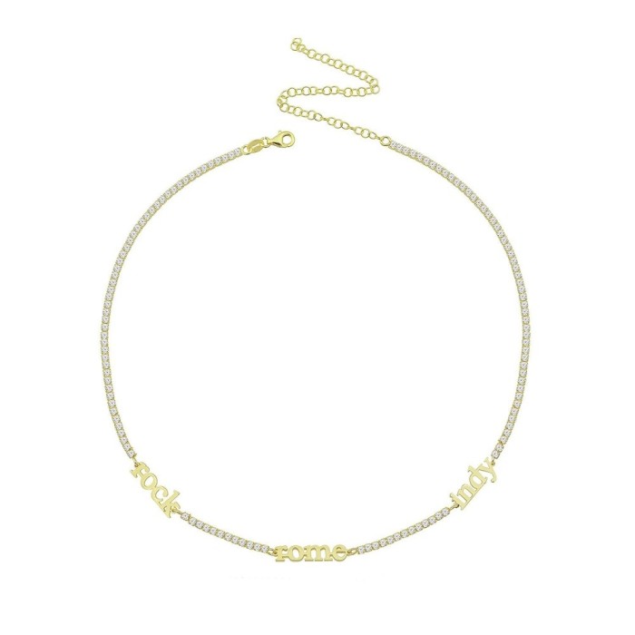 Collana tennis donna personalizzabile con tre nomi