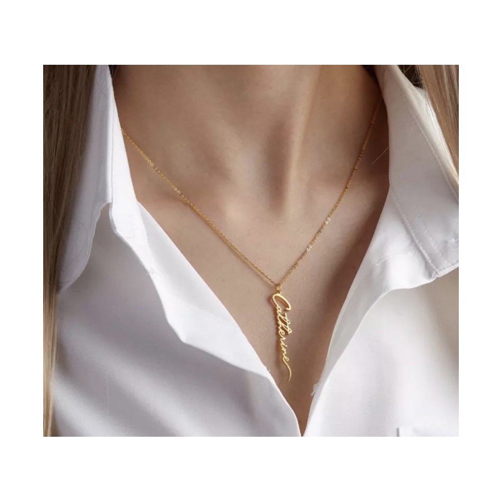 Collana con nome corsivo in argento 925% promo