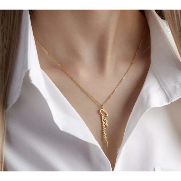 Collana con nome corsivo in argento 925% promo