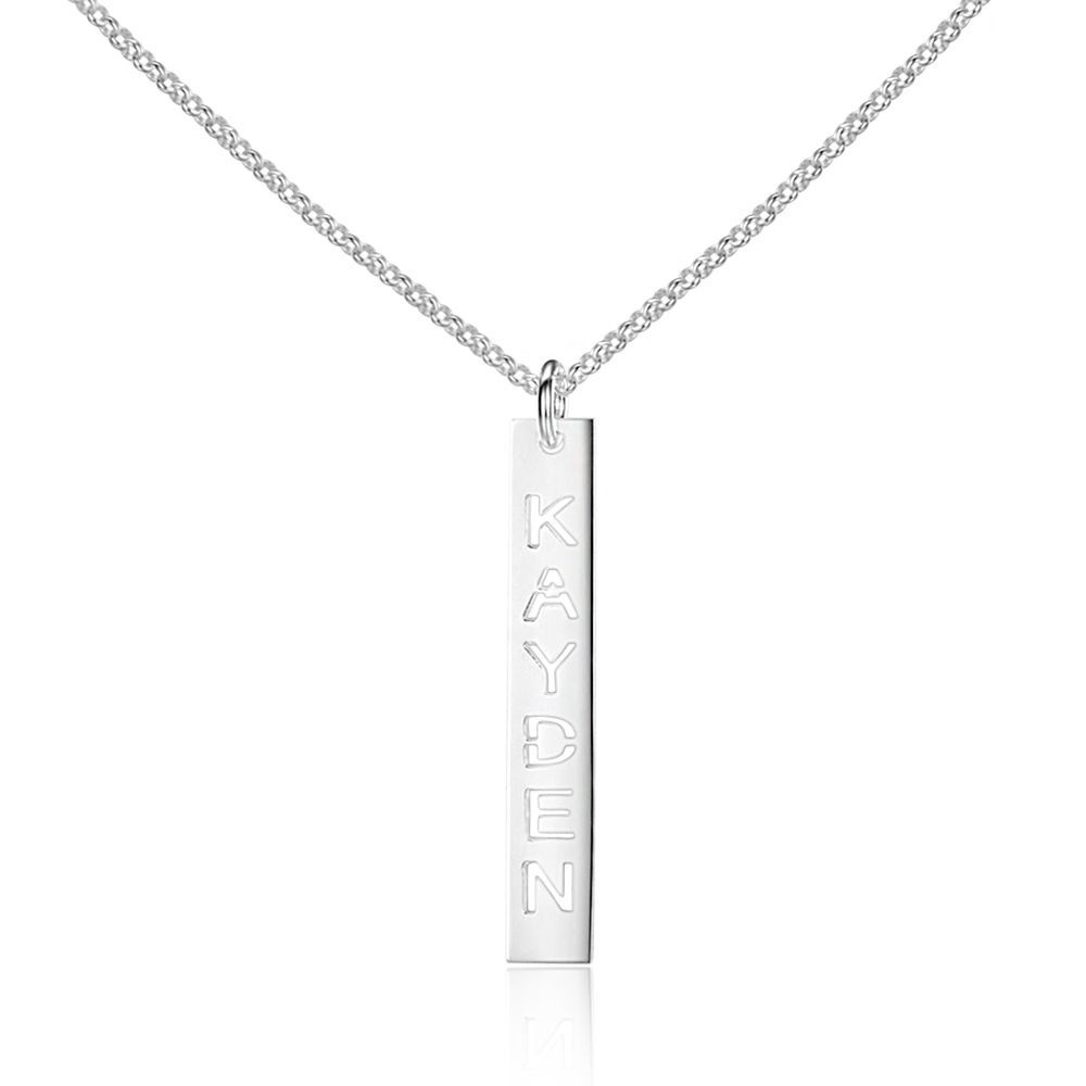 Collana con nome verticale personalizzabile in argento 925%