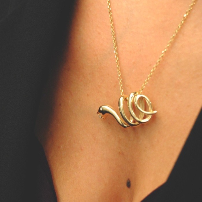 Collana Snake in argento 925% dorato mod:1