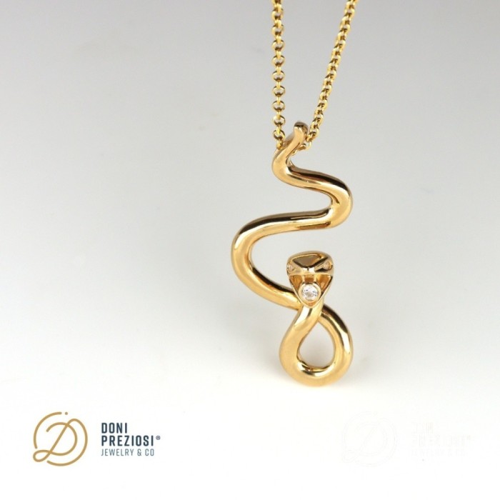 Collana Snake in argento 925% dorato mod:2