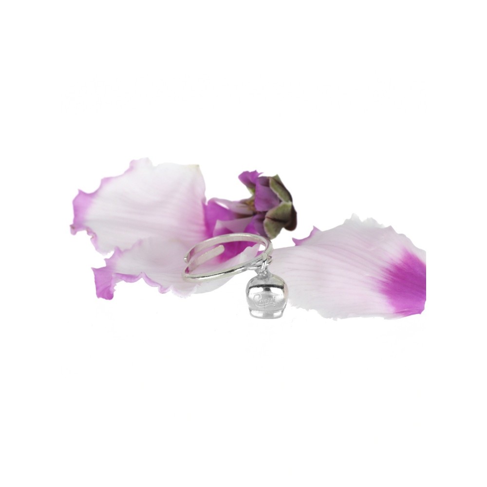 Anello con campanella in argento bianco | Doni Preziosi